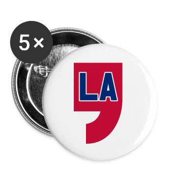 COMMA LA, CAMALA HARRIS FÜR DIE PRÄSIDENTSCHAFT 2024 - Buttons klein 25 mm (5er Pack) - Weiß - Vorne