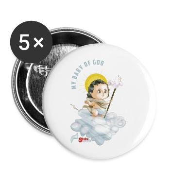 Mein Jesuskind - Buttons klein 25 mm (5er Pack) - Weiß - Vorne