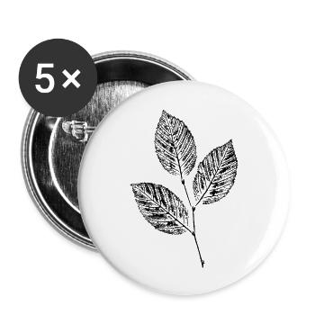 Leaves Beech Branch / Nature & Forest - BOTANICAL - Buttons small 1''/25 mm (5-pack) - white - Front
