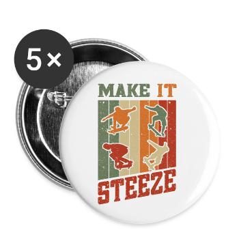 Skateboarding Skateboard Design For Skateboarder - Buttons klein 25 mm (5er Pack) - Weiß - Vorne