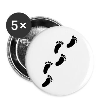 Fußabdrücke - Buttons klein 25 mm (5er Pack) - Weiß - Vorne