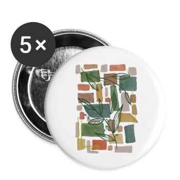 Plantes - Lot de 5 petits badges (25 mm) - blanc - Devant