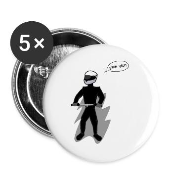 Hobby-Biker - Buttons klein 25 mm (5er Pack) - Weiß - Vorne