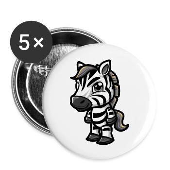zèbre - Lot de 5 petits badges (25 mm) - blanc - Devant