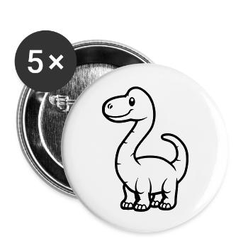 dinosaurier brontosaurus - Buttons klein 25 mm (5er Pack) - Weiß - Vorne