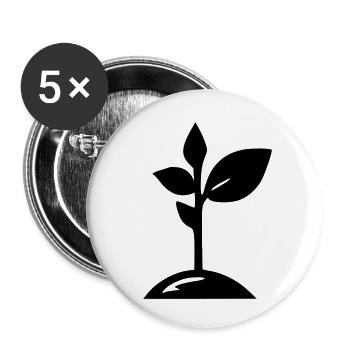 Pflanzensprossen - Buttons klein 25 mm (5er Pack) - Weiß - Vorne