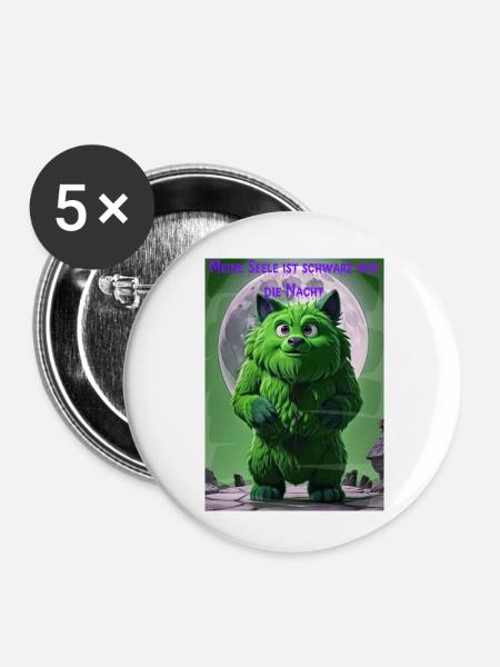 Halloween 6 - Buttons klein 25 mm (5er Pack) - Weiß
