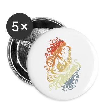 Vintage Saxophone Player - Buttons small 1''/25 mm (5-pack) - white - Front