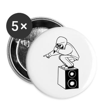 Rap Freestyle Contest Open Mic Hip Hop - Buttons klein 25 mm (5er Pack) - Weiß - Vorne
