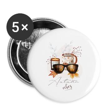Autumn Vibes, dekorative Motive (englische Version) - Buttons klein 25 mm (5er Pack) - Weiß - Vorne