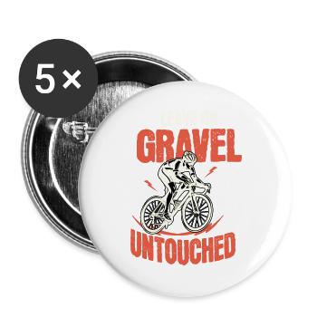 Leave On Gravel Untouched Gravel Bike - Buttons klein 25 mm (5er Pack) - Weiß - Vorne