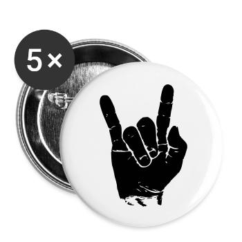 ROCK HAND \m/ - Buttons small 1''/25 mm (5-pack) - white - Front