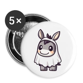 Esel Halloween Lustig Geist - Buttons klein 25 mm (5er Pack) - Weiß - Vorne