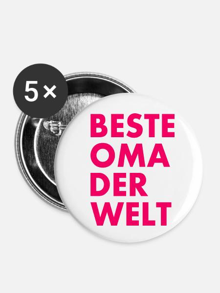 Beste oma der welt - Buttons klein 25 mm (5er Pack) - Weiß