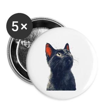 Black Cat - Buttons small 1''/25 mm (5-pack) - white - Front