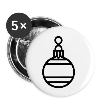 Boule de Noël - Lot de 5 petits badges (25 mm) - blanc - Devant