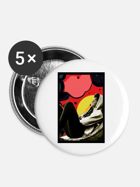 Why am I? - Buttons klein 25 mm (5er Pack) - Weiß