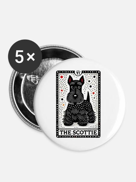 Der Scottie - Buttons klein 25 mm (5er Pack) - Weiß