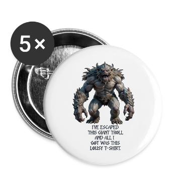 Problème de troll - Lot de 5 petits badges (25 mm) - blanc - Devant