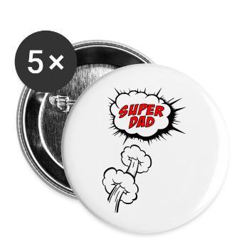 Super dad - Buttons small 1''/25 mm (5-pack) - white - Front
