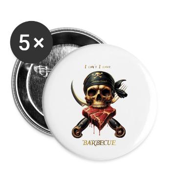 grillen - Buttons klein 25 mm (5er Pack) - Weiß - Vorne