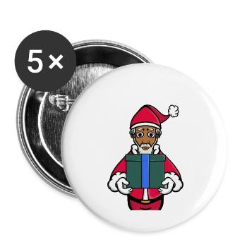Ein Geschenk vom Weihnachtsmann - Buttons klein 25 mm (5er Pack) - Weiß - Vorne