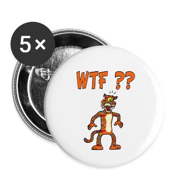 Multicolored Tiger - Buttons small 1''/25 mm (5-pack) - white - Front
