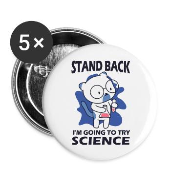 Résignation - J’essaie la science - Lot de 5 petits badges (25 mm) - blanc - Devant