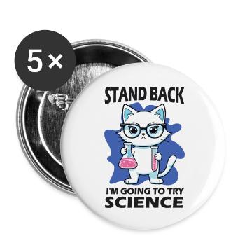 Résignation - J’essaie la science - Lot de 5 petits badges (25 mm) - blanc - Devant