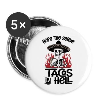 Tacos - Mexico cuisine - Buttons small 1''/25 mm (5-pack) - white - Front