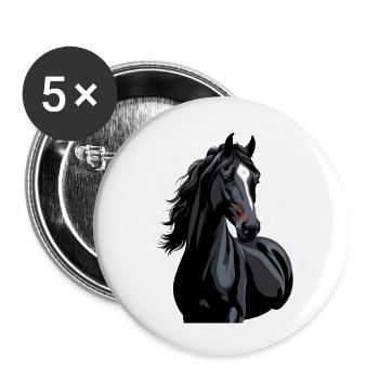 black horse silhouette - Buttons small 1''/25 mm (5-pack) - white - Front