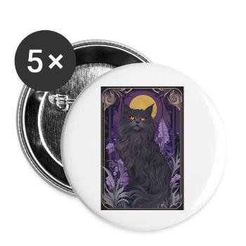 yellowfang yellowtooth beautiful gray longhair cat - Buttons small 1''/25 mm (5-pack) - white - Front