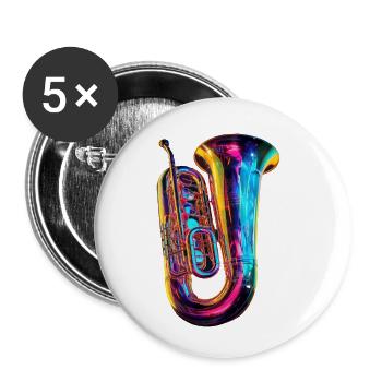 Tuba - Buttons small 1''/25 mm (5-pack) - white - Front