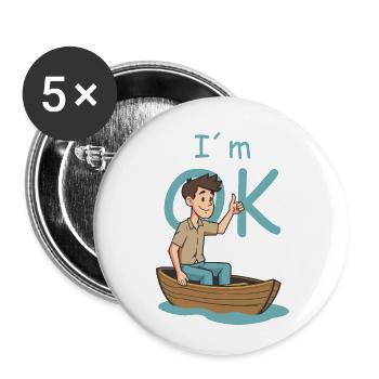 Sailor - Buttons small 1''/25 mm (5-pack) - white - Front