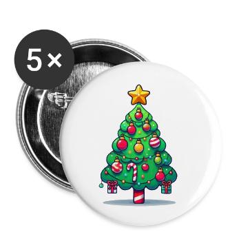 Christmas Tree - Buttons klein 25 mm (5er Pack) - Weiß - Vorne