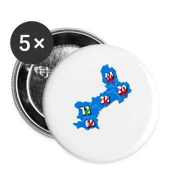 Languedoc Roussillon Region - Buttons klein 25 mm (5er Pack) - Weiß - Vorne