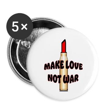 Mach Liebe statt Krieg - Buttons klein 25 mm (5er Pack) - Weiß - Vorne