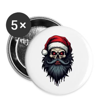 Claus X Mas - Buttons small 1''/25 mm (5-pack) - white - Front