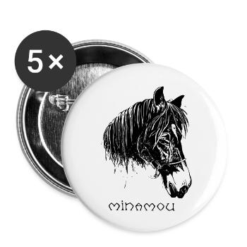 Minamou - Lot de 5 petits badges (25 mm) - blanc - Devant