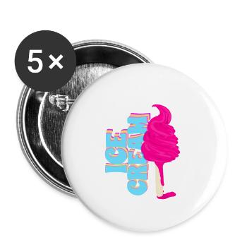 Unwirkliche Eiscreme-Sommerstimmung - Buttons klein 25 mm (5er Pack) - Weiß - Vorne