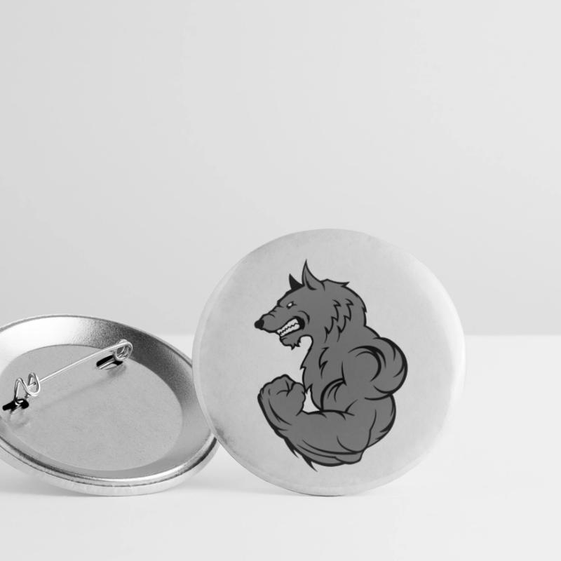 Strong Wolf Buttons small 1''/25 mm (5-pack)