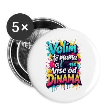 Dinamo zagreb purgeri kroatien bad blue jungs BBB - Buttons klein 25 mm (5er Pack) - Weiß - Vorne