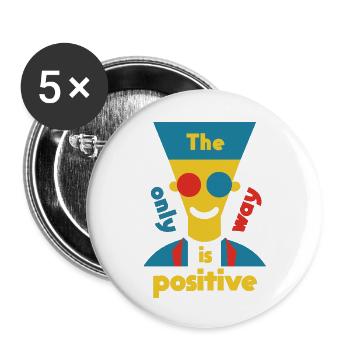 TheOnlyWayIsPositive - French Prince - Buttons klein 25 mm (5er Pack) - Weiß - Vorne