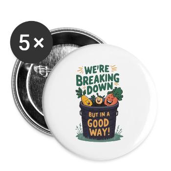 Breaking Down Compost - Buttons klein 25 mm (5er Pack) - Weiß - Vorne