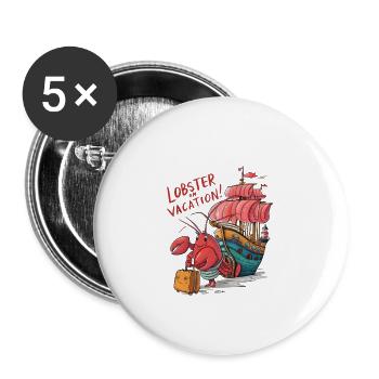 Lobster Vacation - Buttons small 1''/25 mm (5-pack) - white - Front