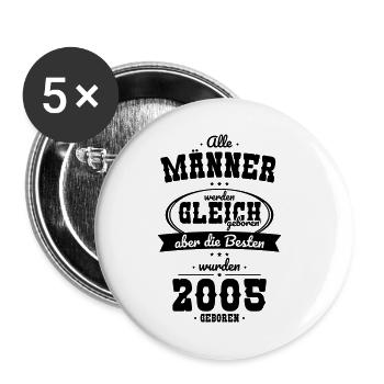 20e anniversaire - Les meilleurs sont nés en 2005 - Lot de 5 petits badges (25 mm) - blanc - Devant