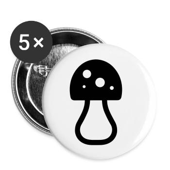 Mushroom - Buttons small 1''/25 mm (5-pack) - white - Front