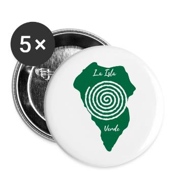 La Isla Verde La Palma Umriss Spiralzeichnung - Buttons klein 25 mm (5er Pack) - Weiß - Vorne