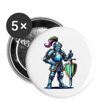 Bande dessinée Knight - Lot de 5 petits badges (25 mm) - blanc - Devant