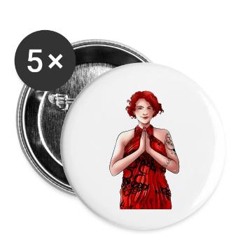 Namasté - Buttons klein 25 mm (5er Pack) - Weiß - Vorne
